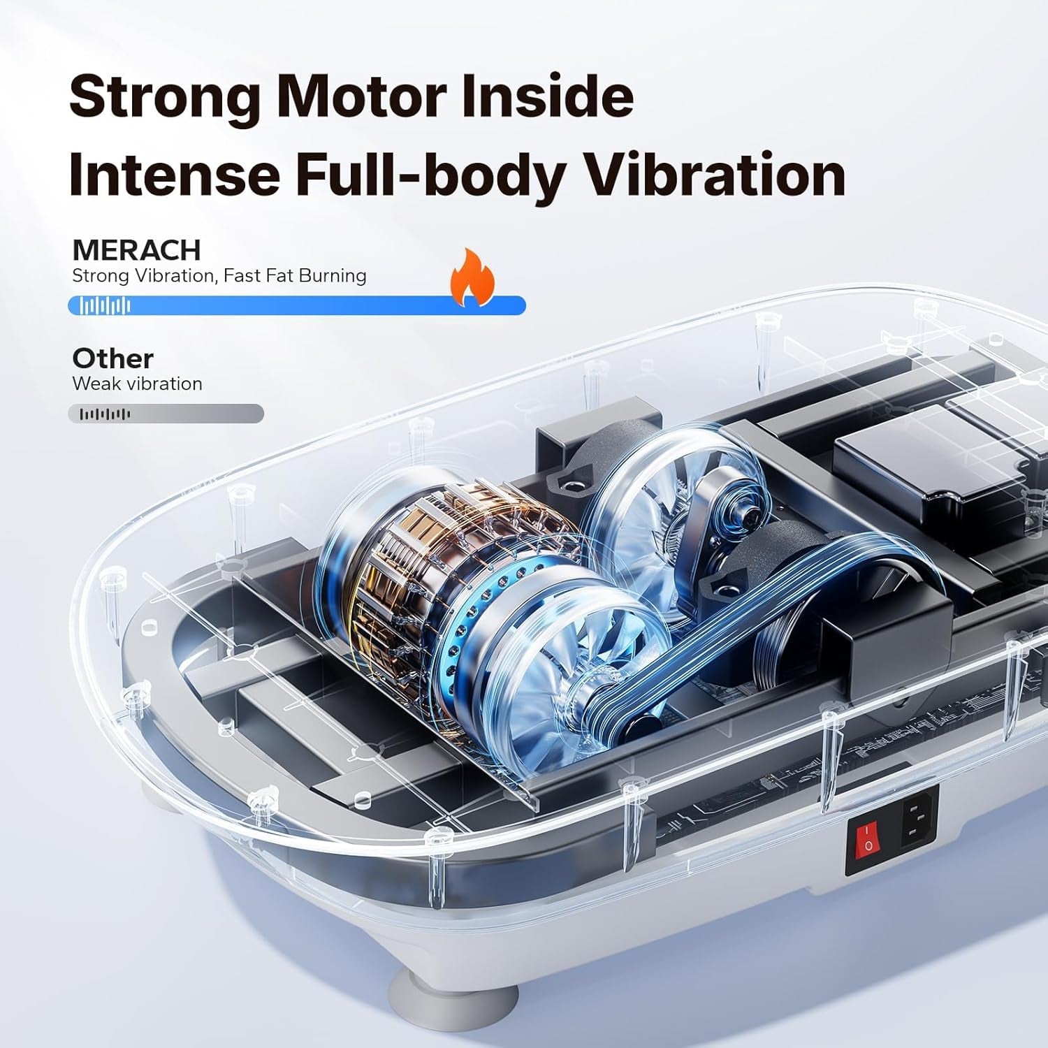 Vibration Plate Exercise Machine, Curved Vibration Plate for Lymphatic Drainage Weight Loss, Vibrating Plate with Real-Time Calorie Tracking on LED Display, Workout Equipment for Home Women Men