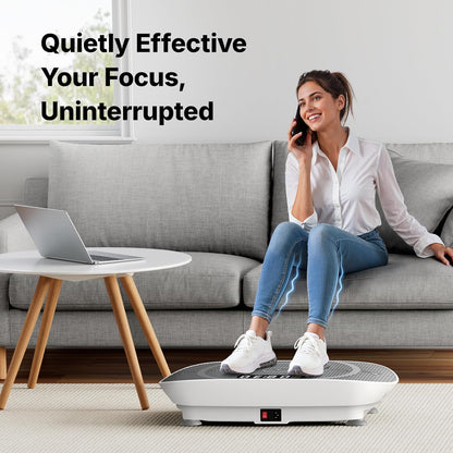 Vibration Plate Exercise Machine, Curved Vibration Plate for Lymphatic Drainage Weight Loss, Vibrating Plate with Real-Time Calorie Tracking on LED Display, Workout Equipment for Home Women Men