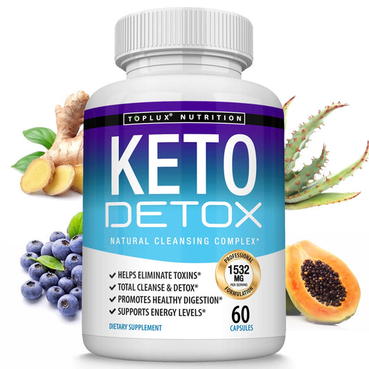 Keto Detox 1532Mg Natural Acai Colon Cleanser for Ketogenic Diet, Flush Toxins & Excess Waste Detox & Cleanse for Men and Women, 60 Capsules