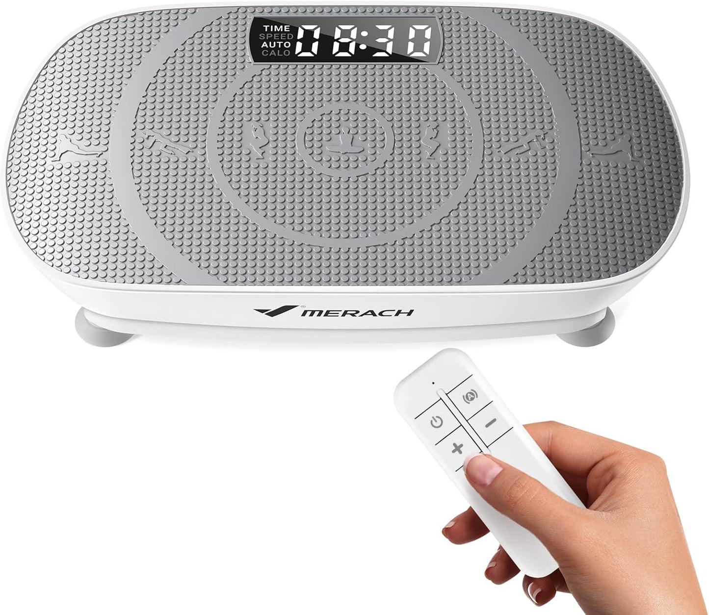 Vibration Plate Exercise Machine, Curved Vibration Plate for Lymphatic Drainage Weight Loss, Vibrating Plate with Real-Time Calorie Tracking on LED Display, Workout Equipment for Home Women Men